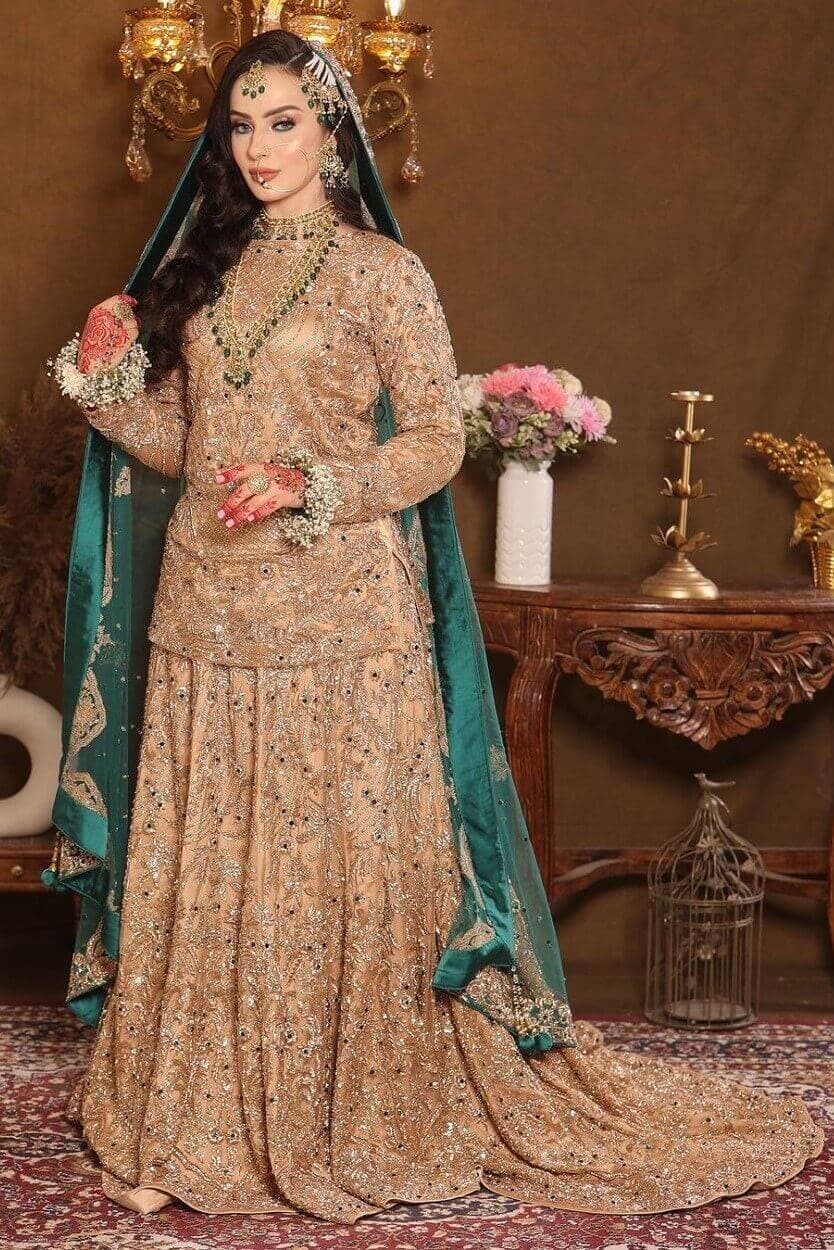 golden lehenga kameez