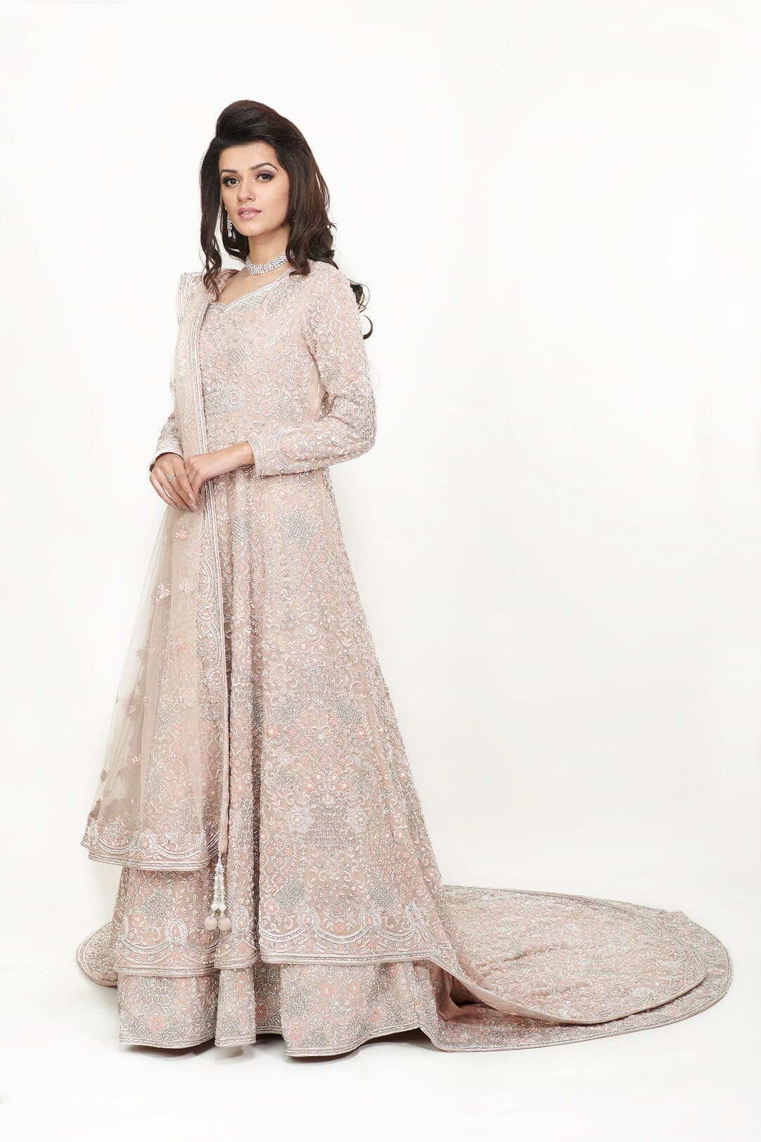 Rust double trail maxi dress