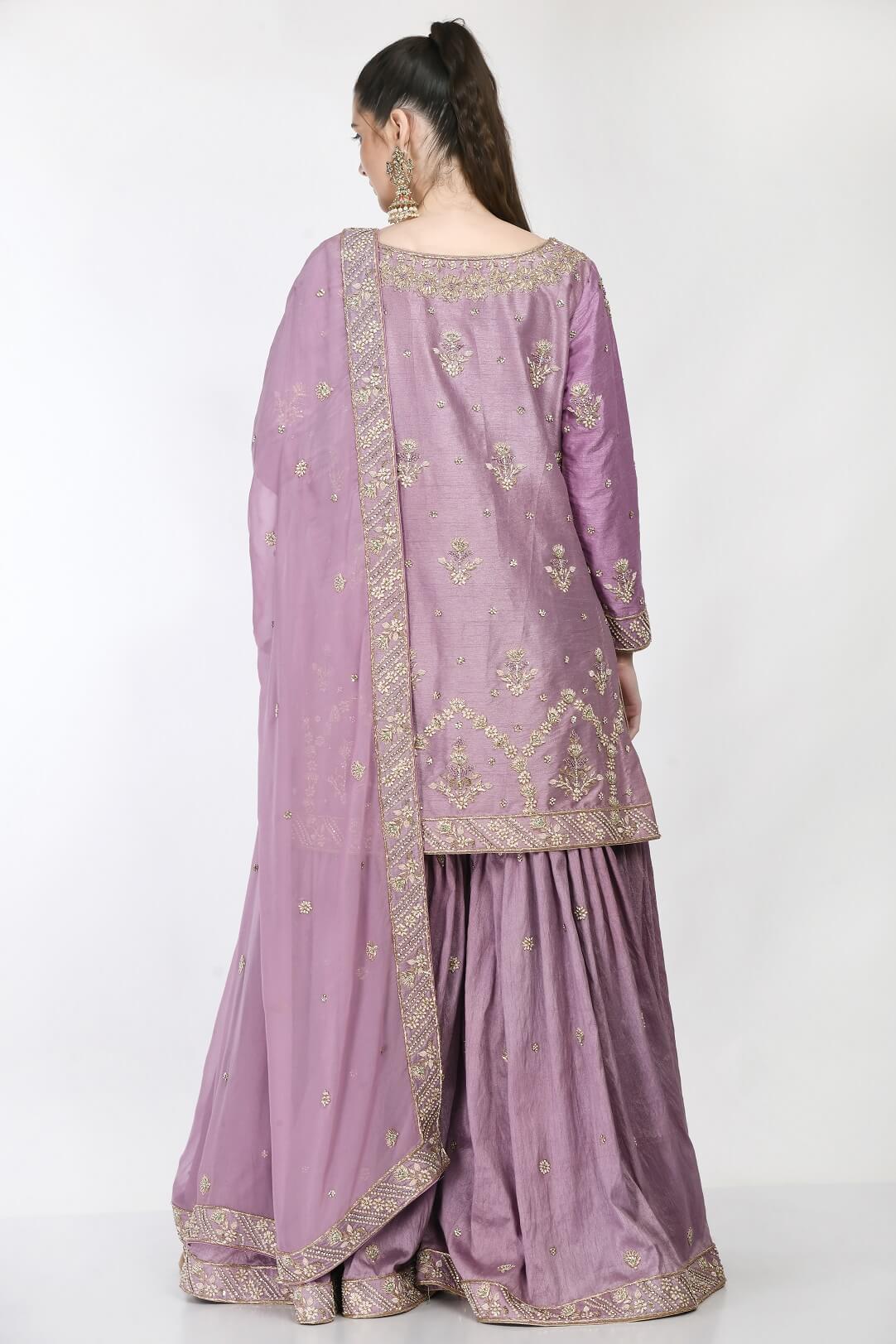 Mauve kameez Gharara