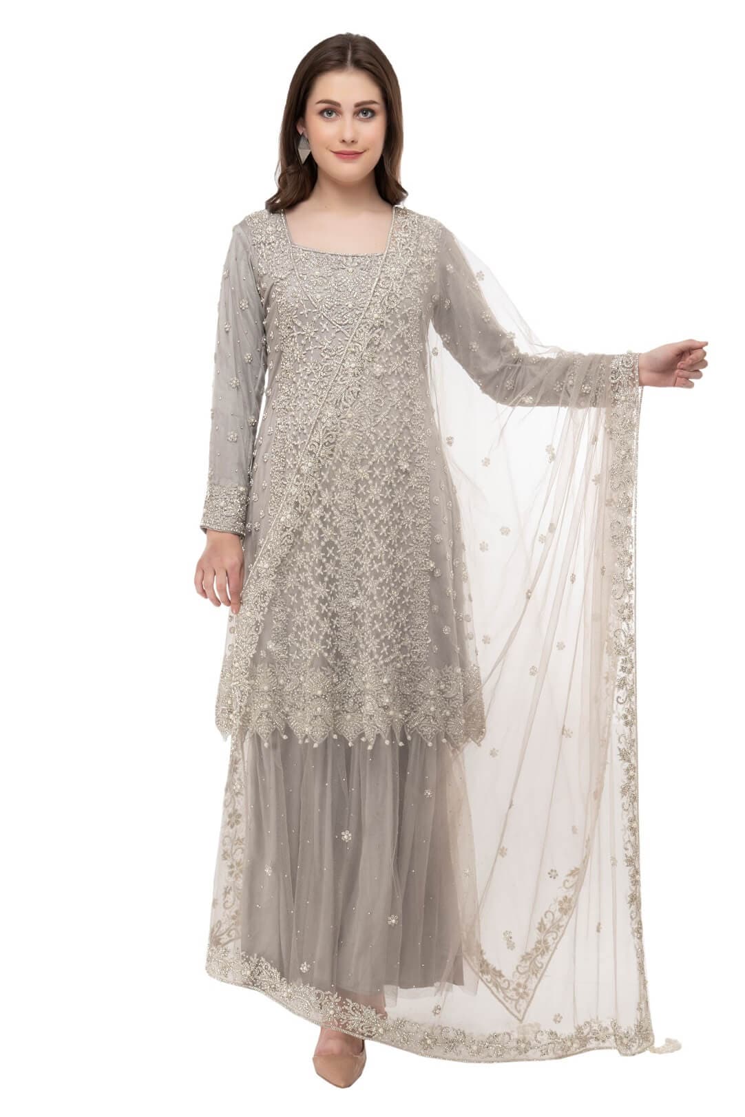 Grey colored gharara