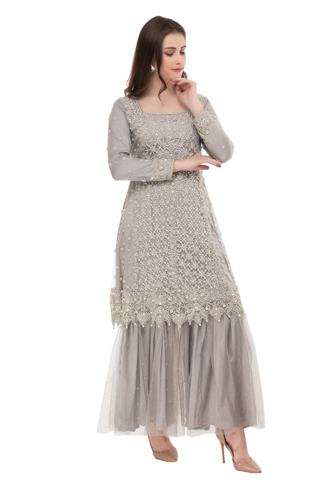 Grey colored gharara