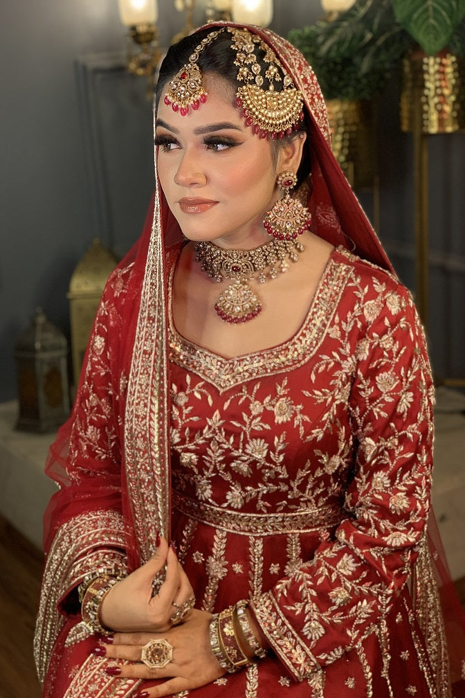 Maroon Anarkali With Lehenga