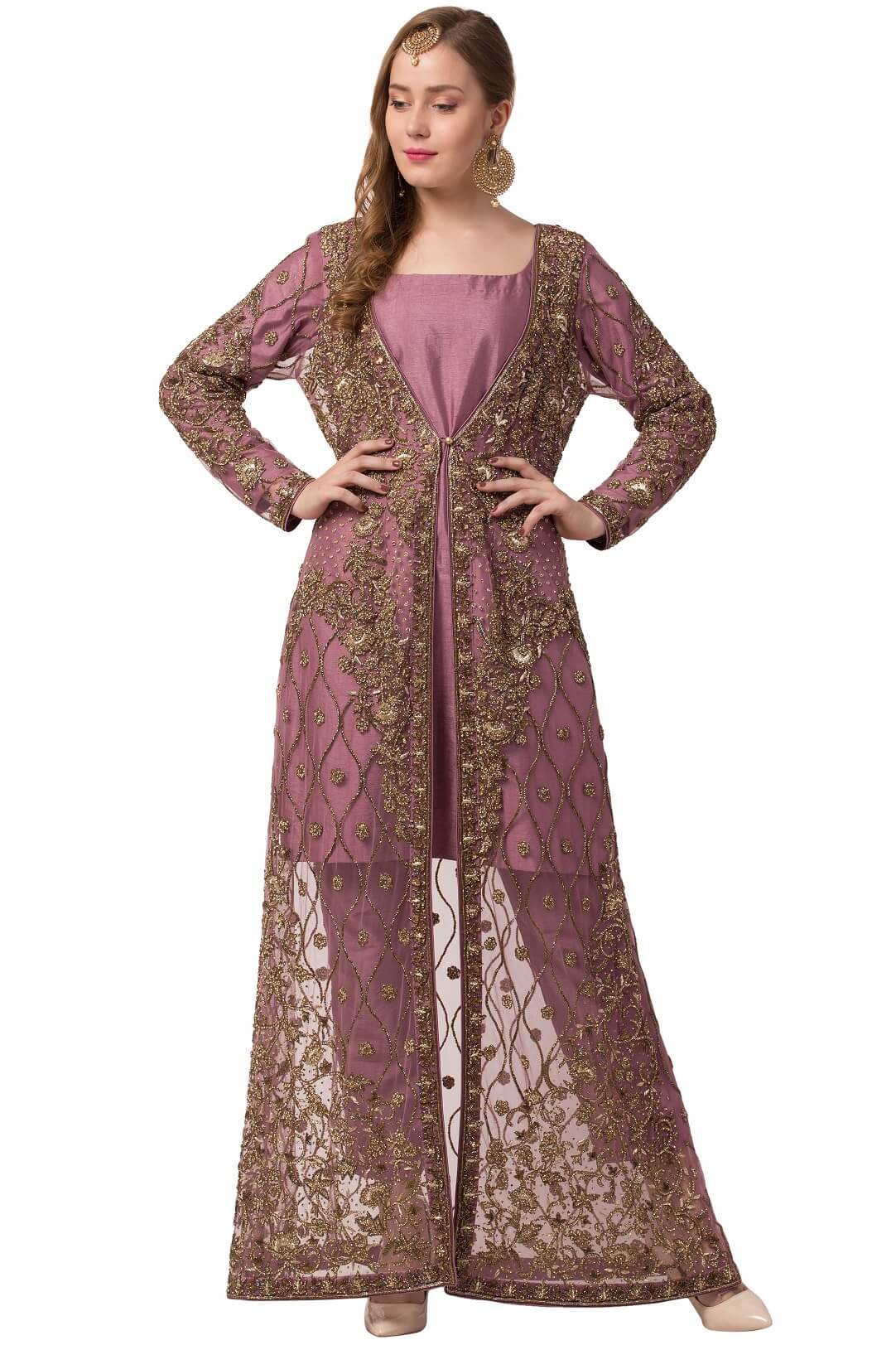 Embroidered Shrug Mauve Embroidered Shrug Suit Unique Style