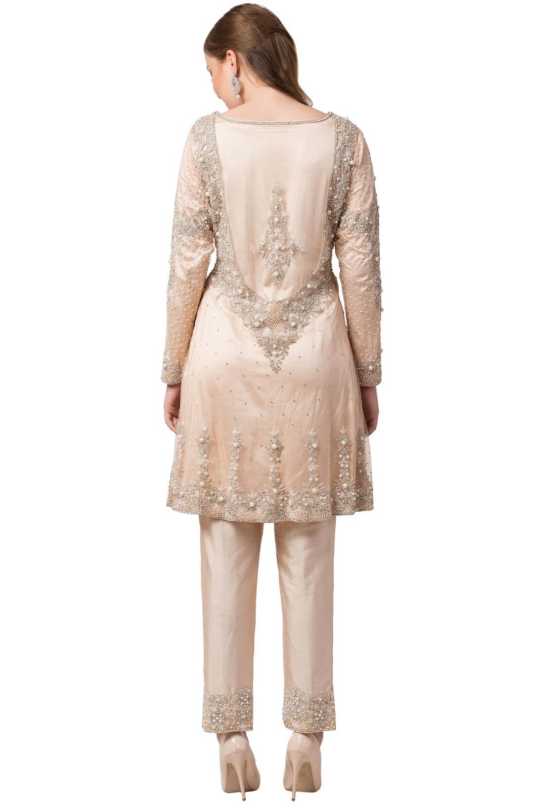 Pearls & stones golden suit