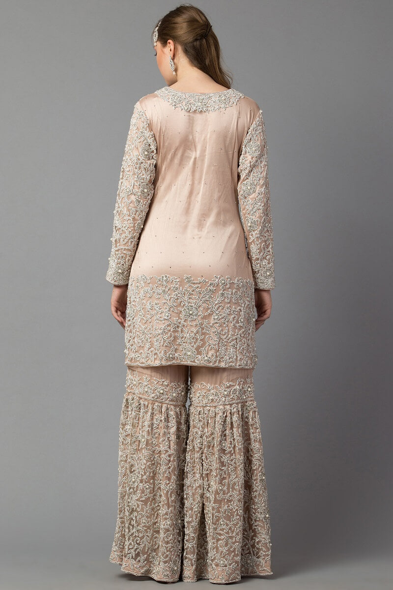 Beige Sharara Kameez