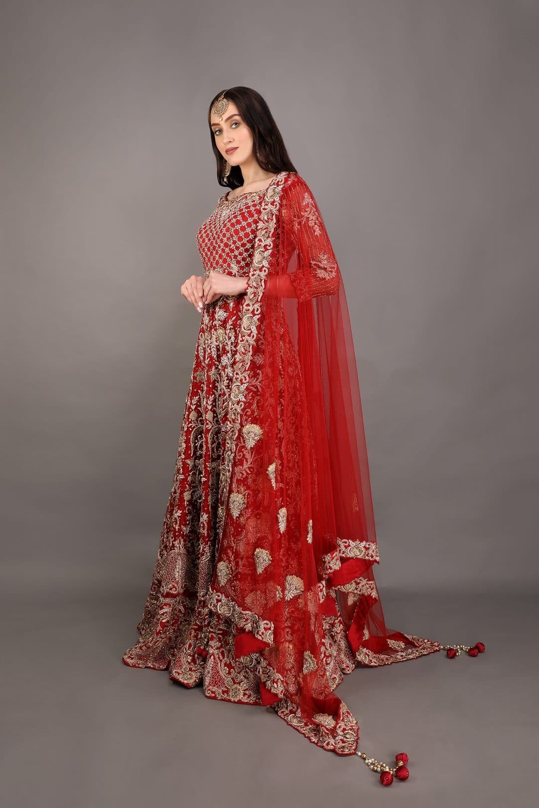 Red Lehenga with zardozi embroidery
