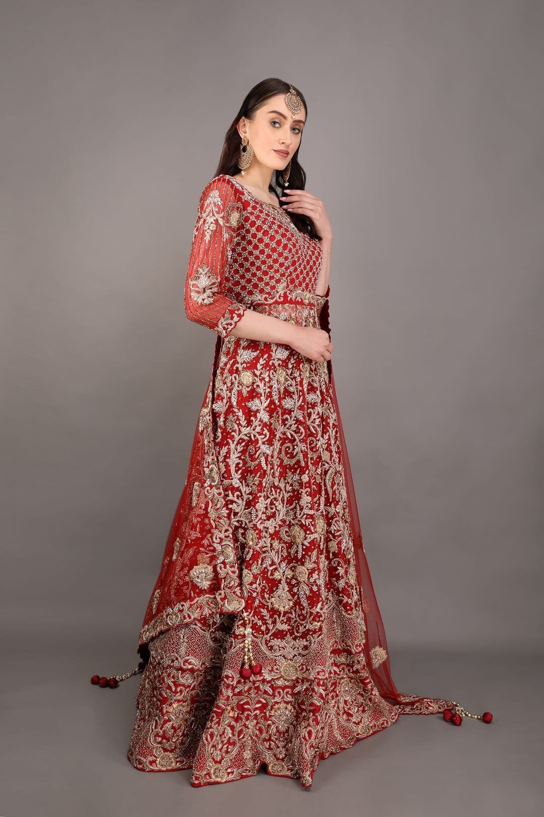 Red Lehenga with zardozi embroidery