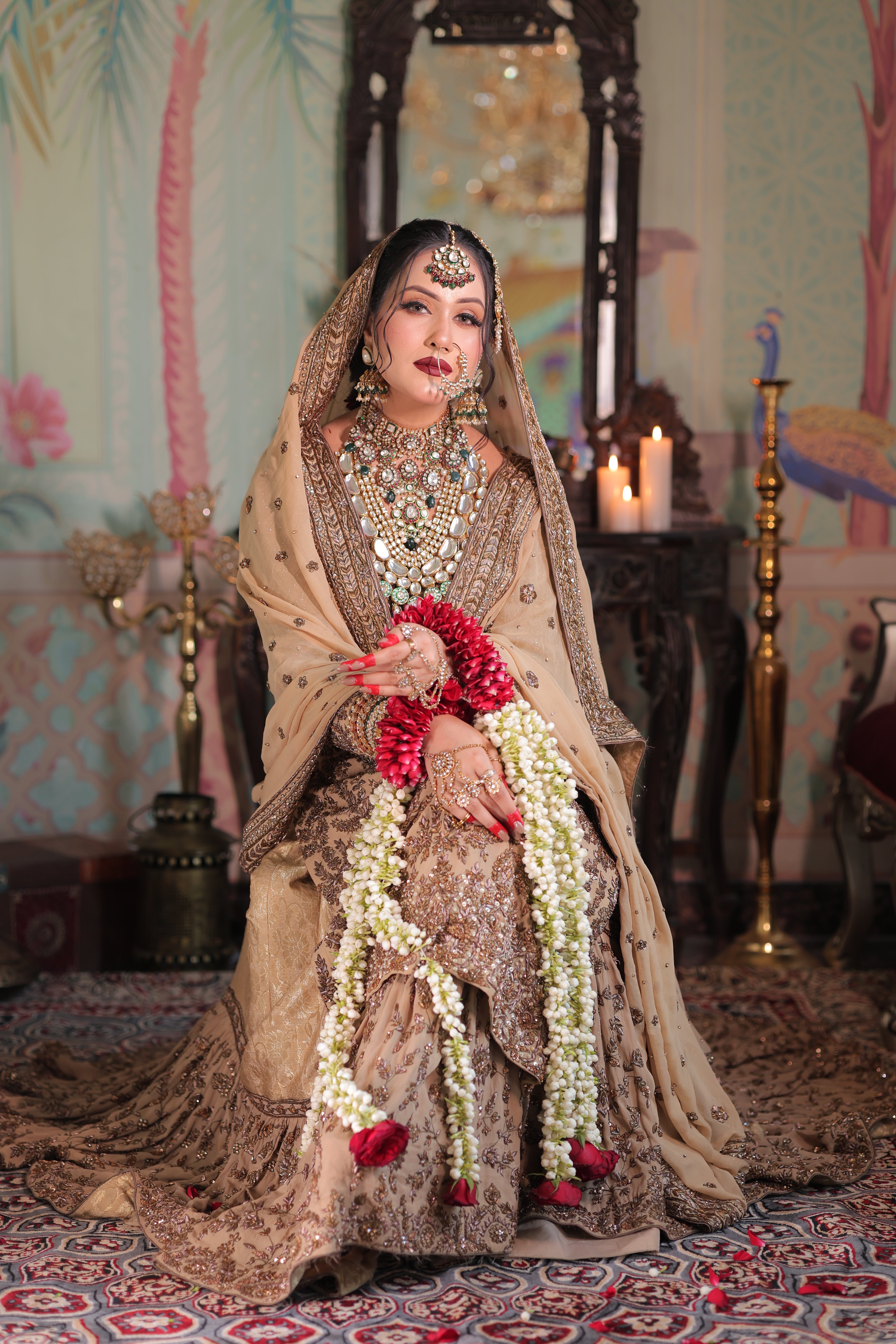 Desert Rose Farshi Gharara Kameez with Dupatta