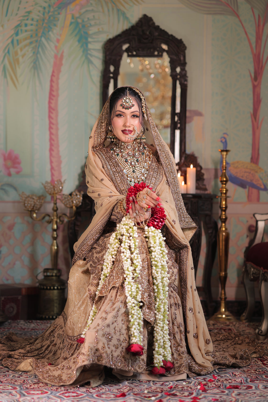 Desert Rose Farshi Gharara Kameez with Dupatta