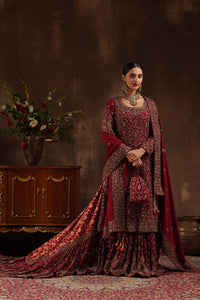 Maroon Farshi A-Line Kameez Trail