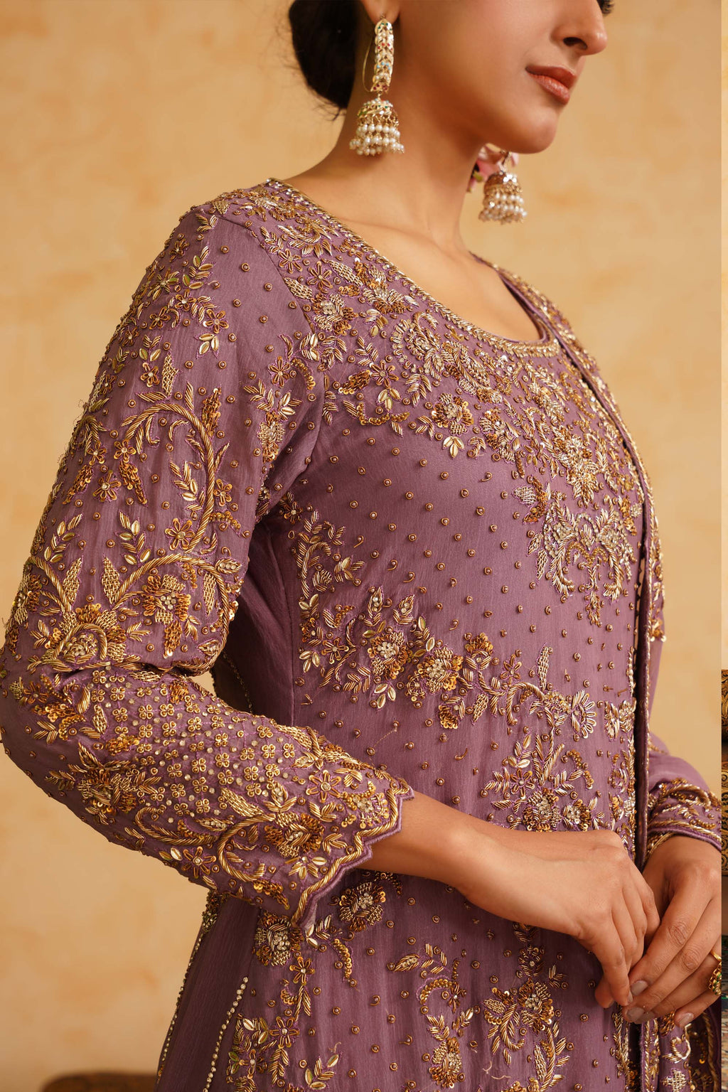 Lavender Farshi Gharara Set