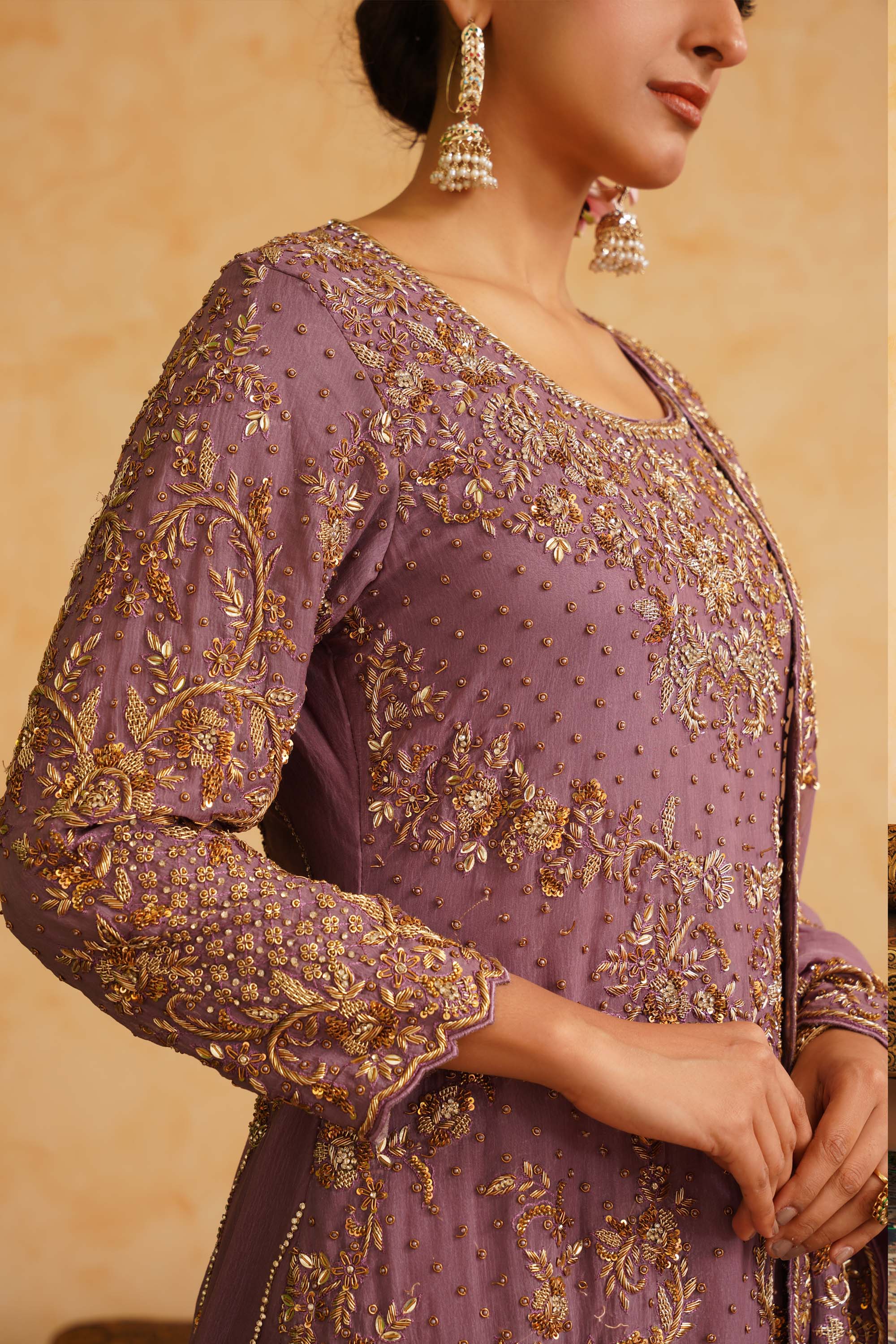 Lavender Farshi Gharara Set