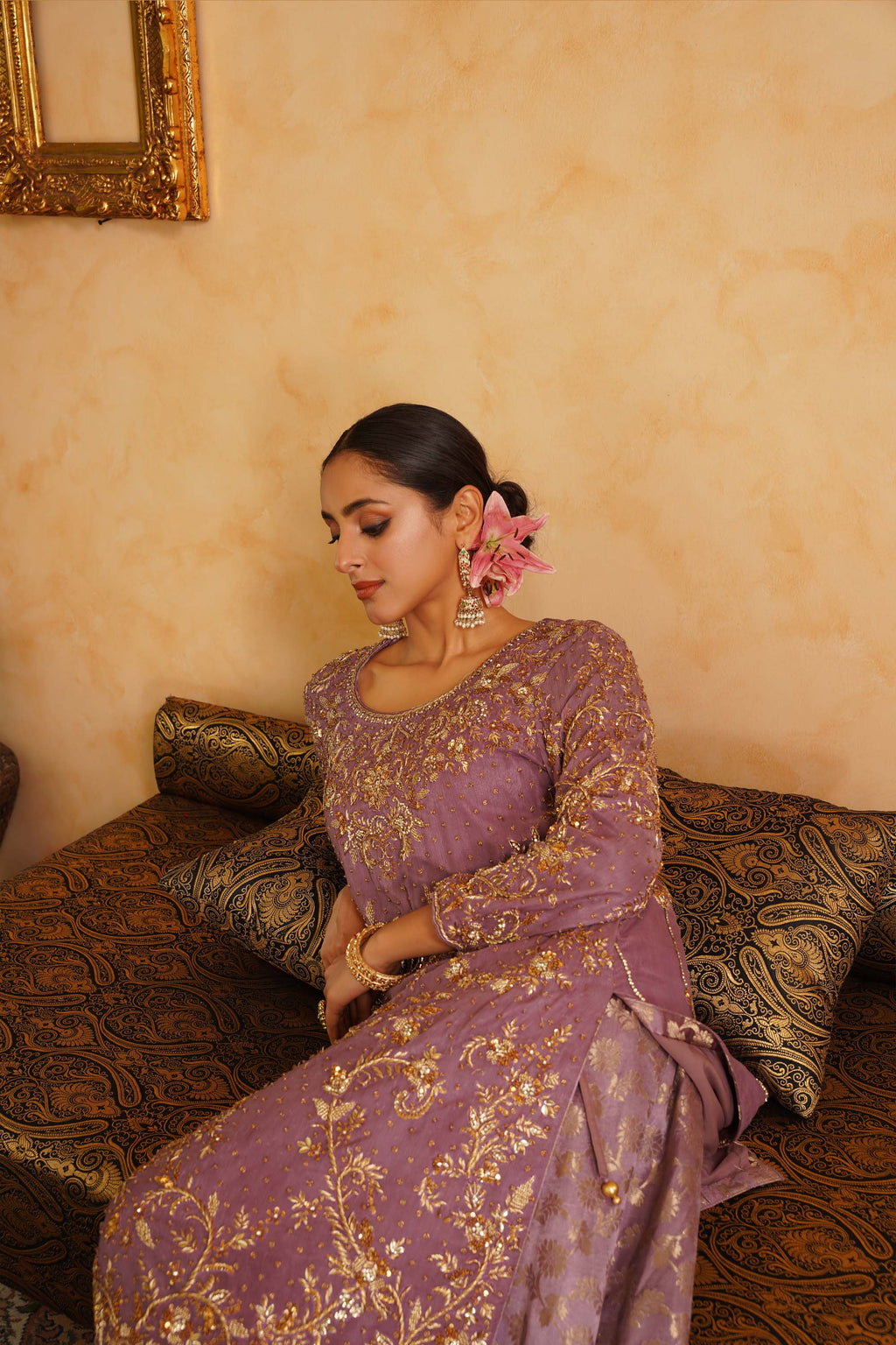 Lavender Farshi Gharara Set