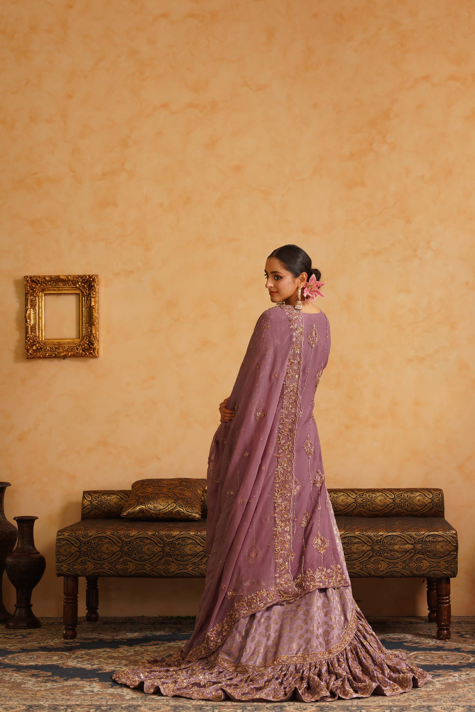Lavender Farshi Gharara Set