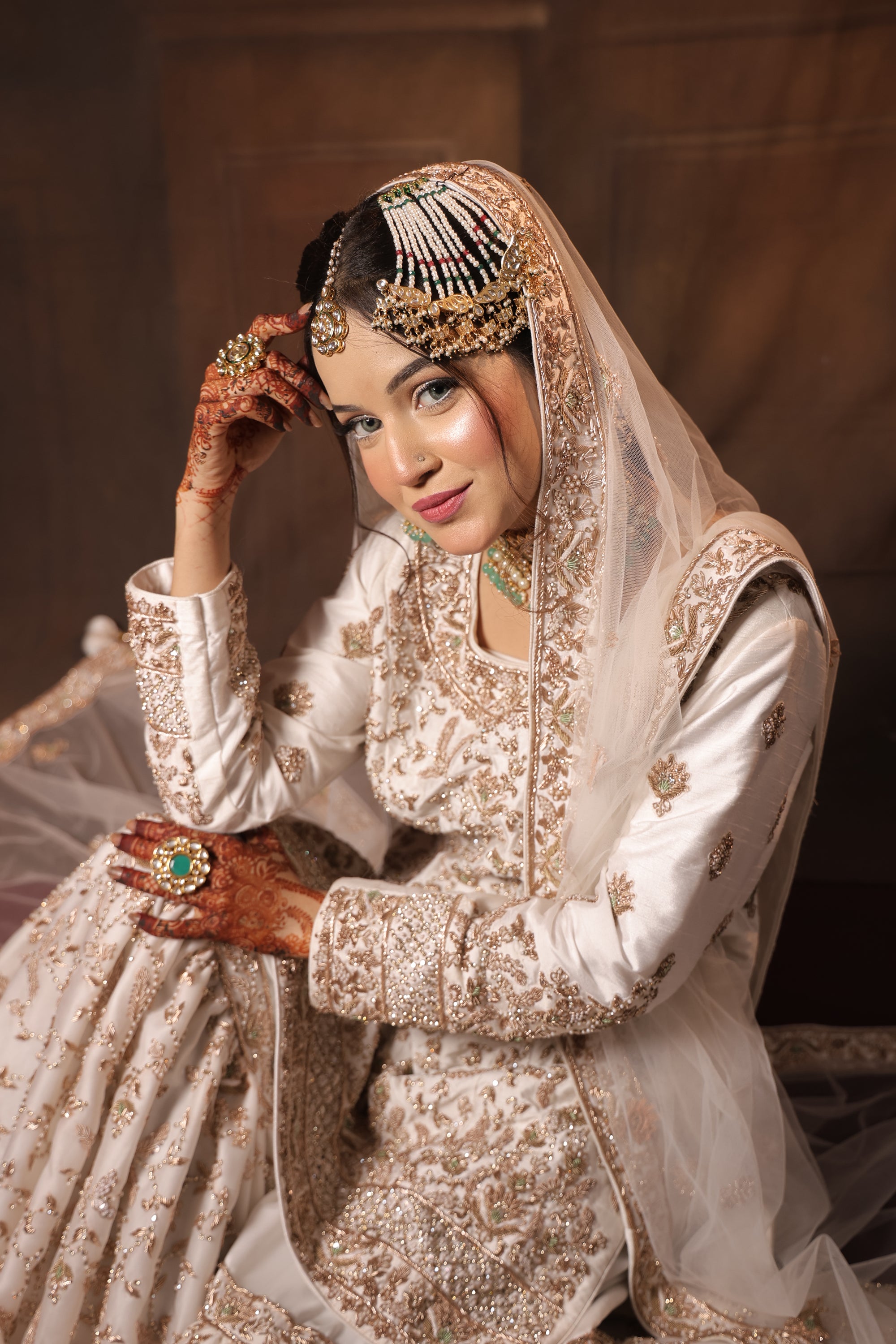 White Kameez Gharara with Dupatta