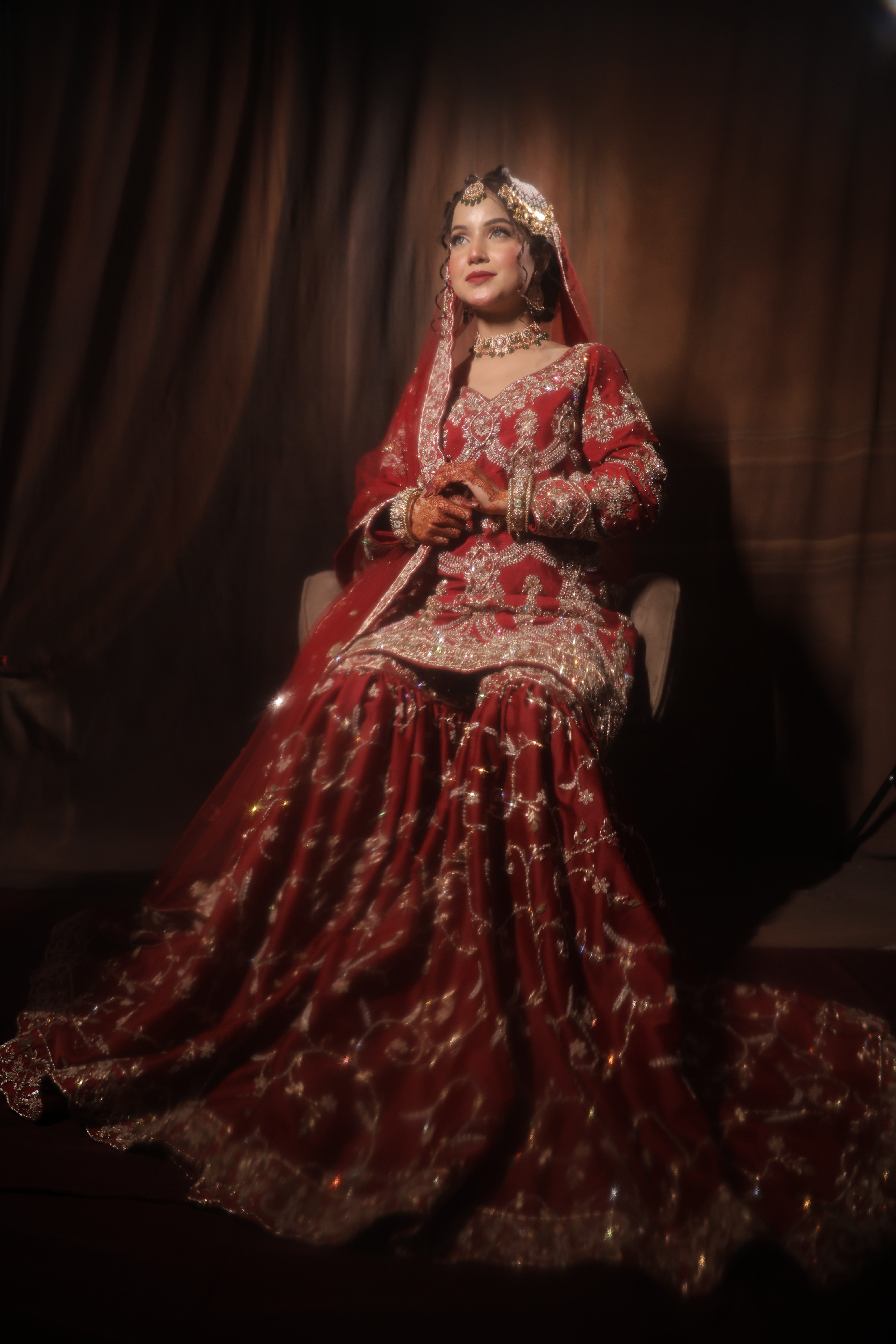 Maroon Kameez Gharara Dupatta