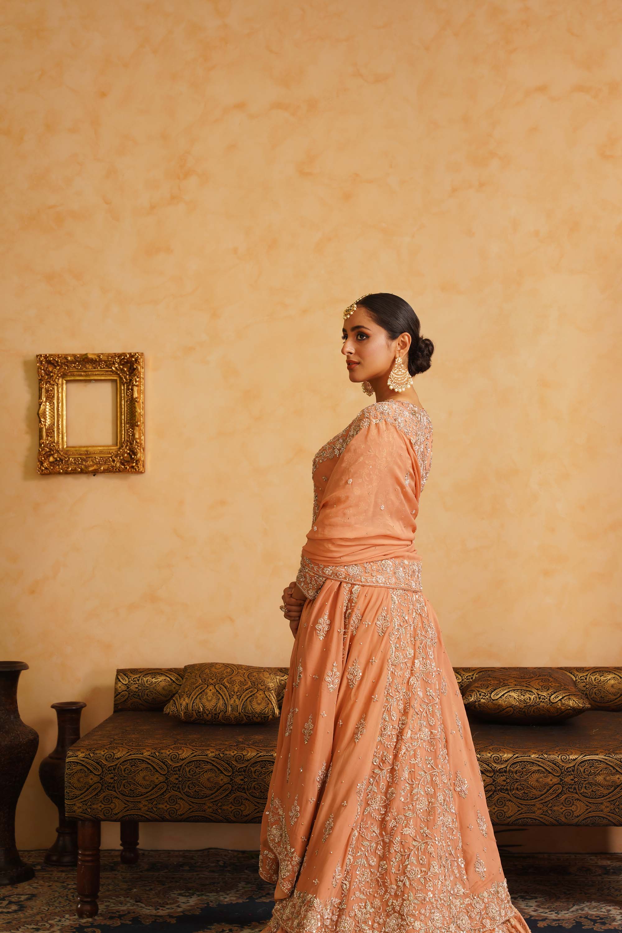 Light Orange Farshi Gharara Set