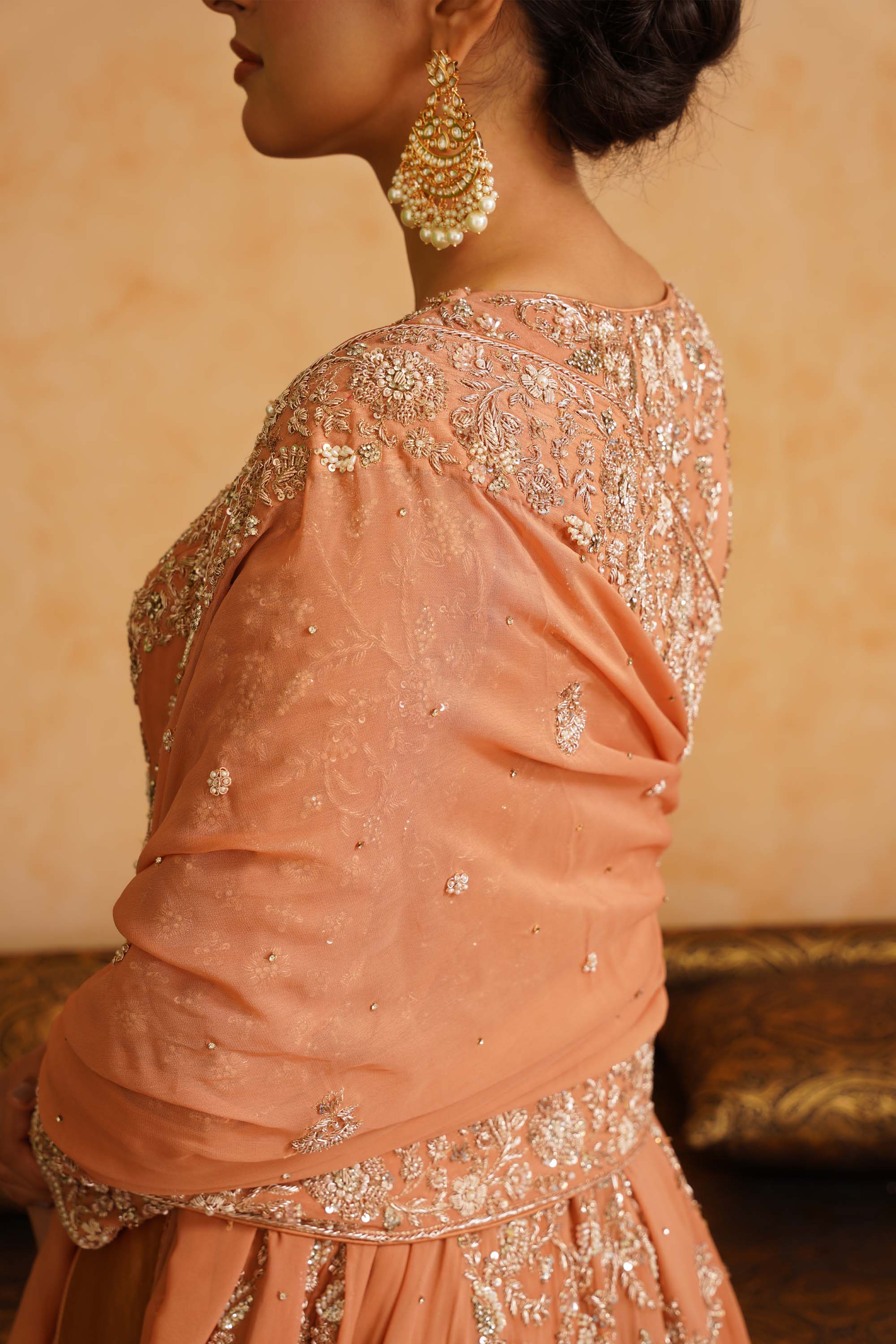 Light Orange Farshi Gharara Set