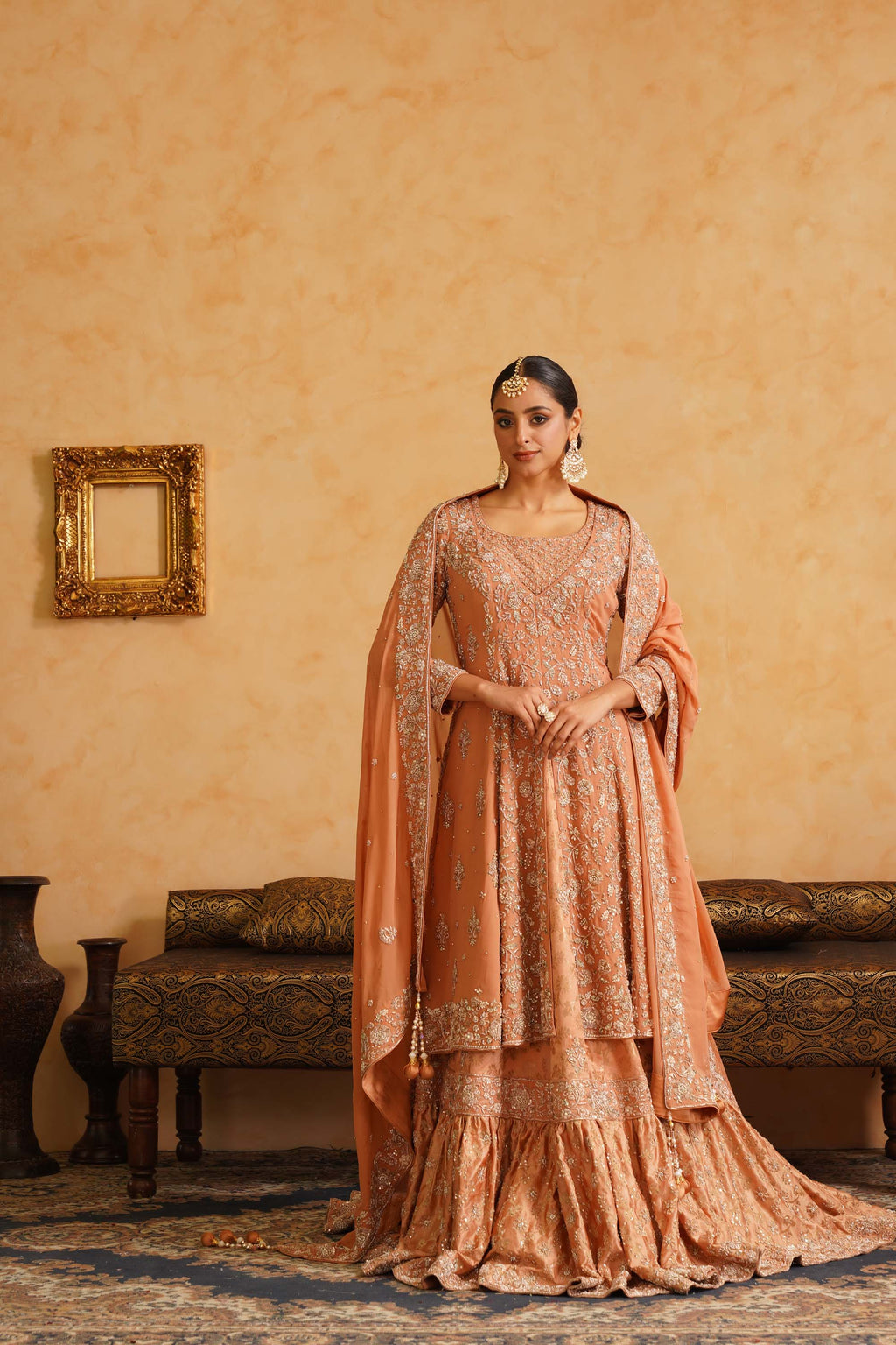 Light Orange Farshi Gharara Set