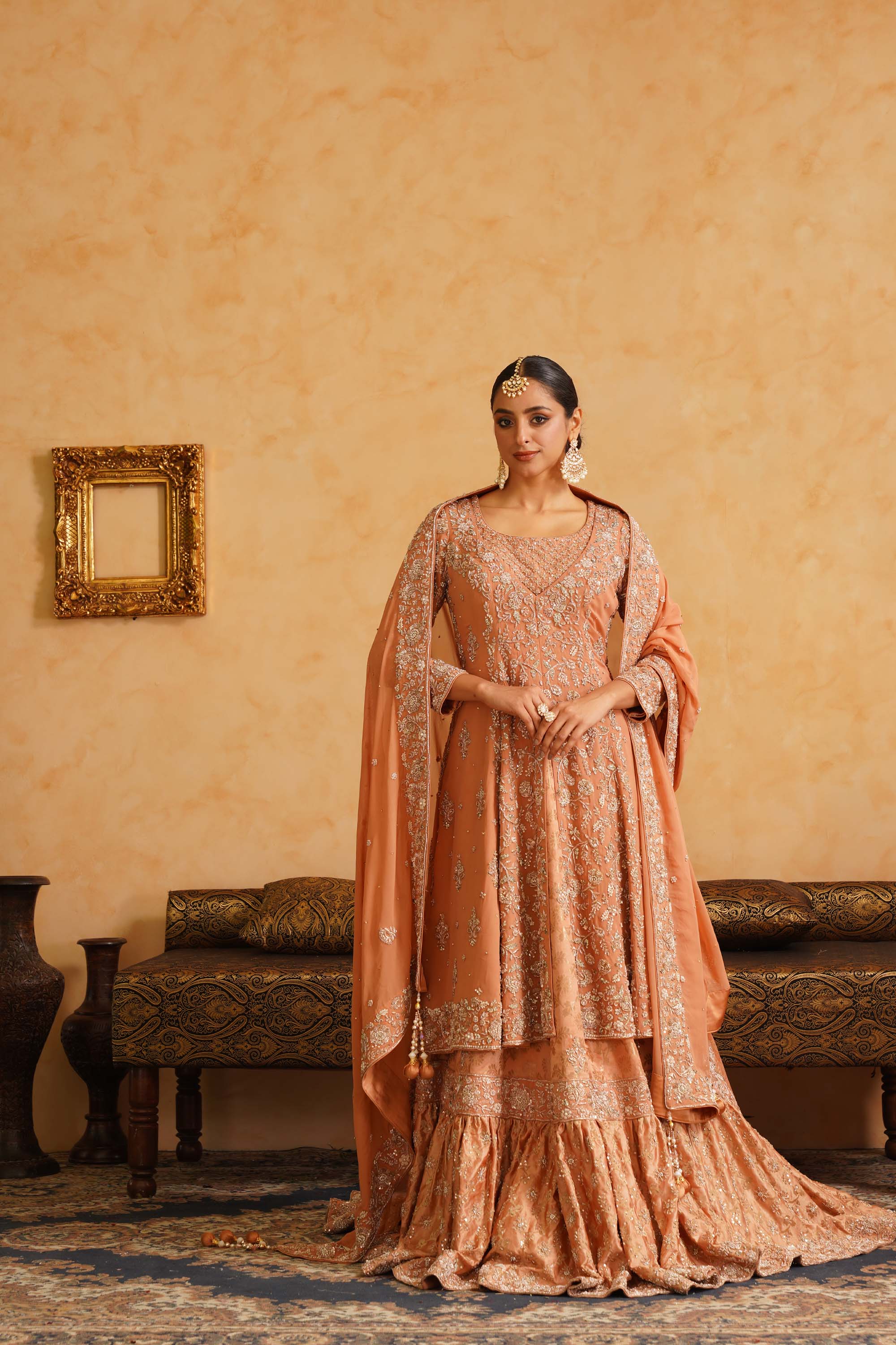 Light Orange Farshi Gharara Set