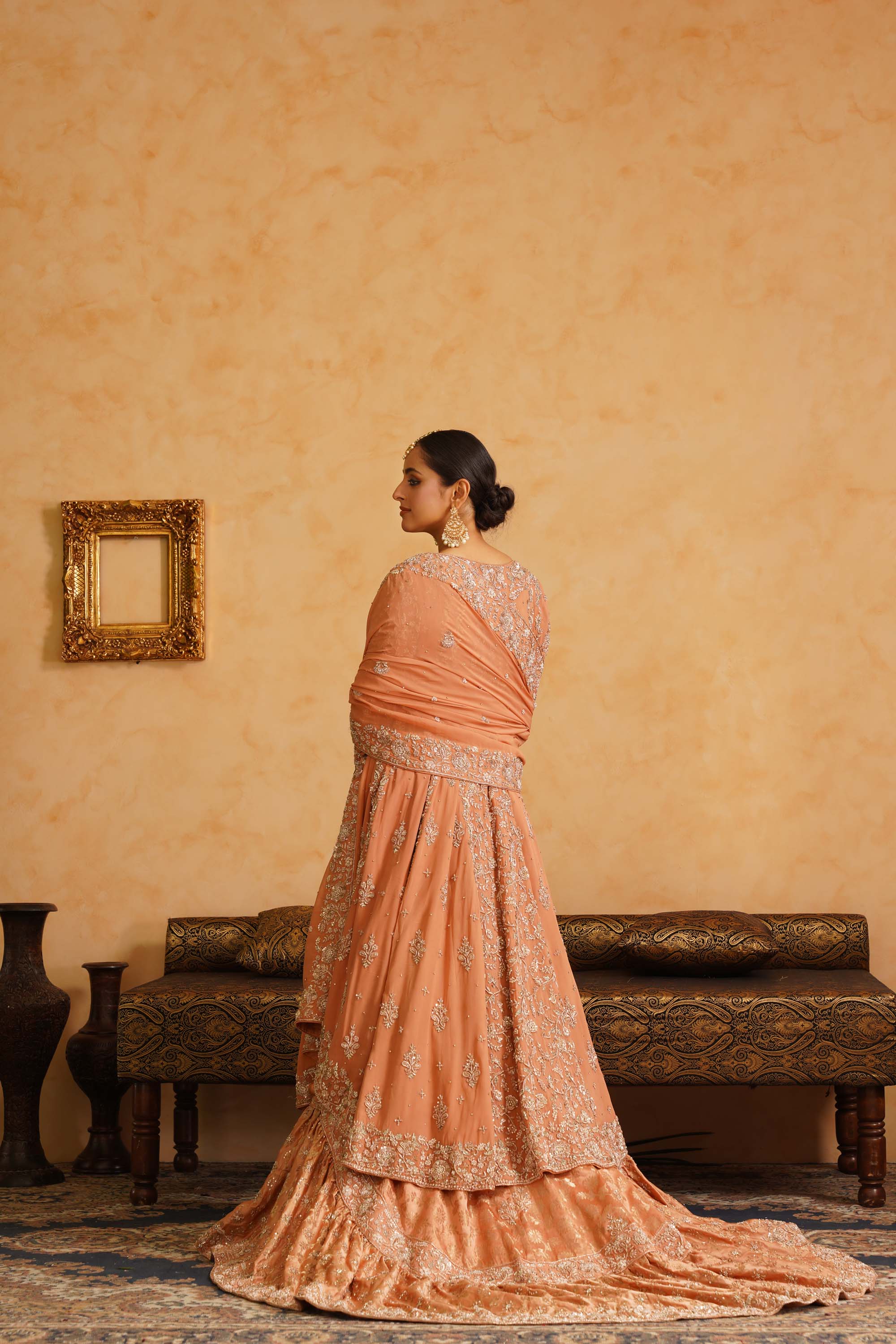 Light Orange Farshi Gharara Set