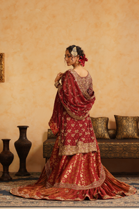 Maroon Farshi Gharara set