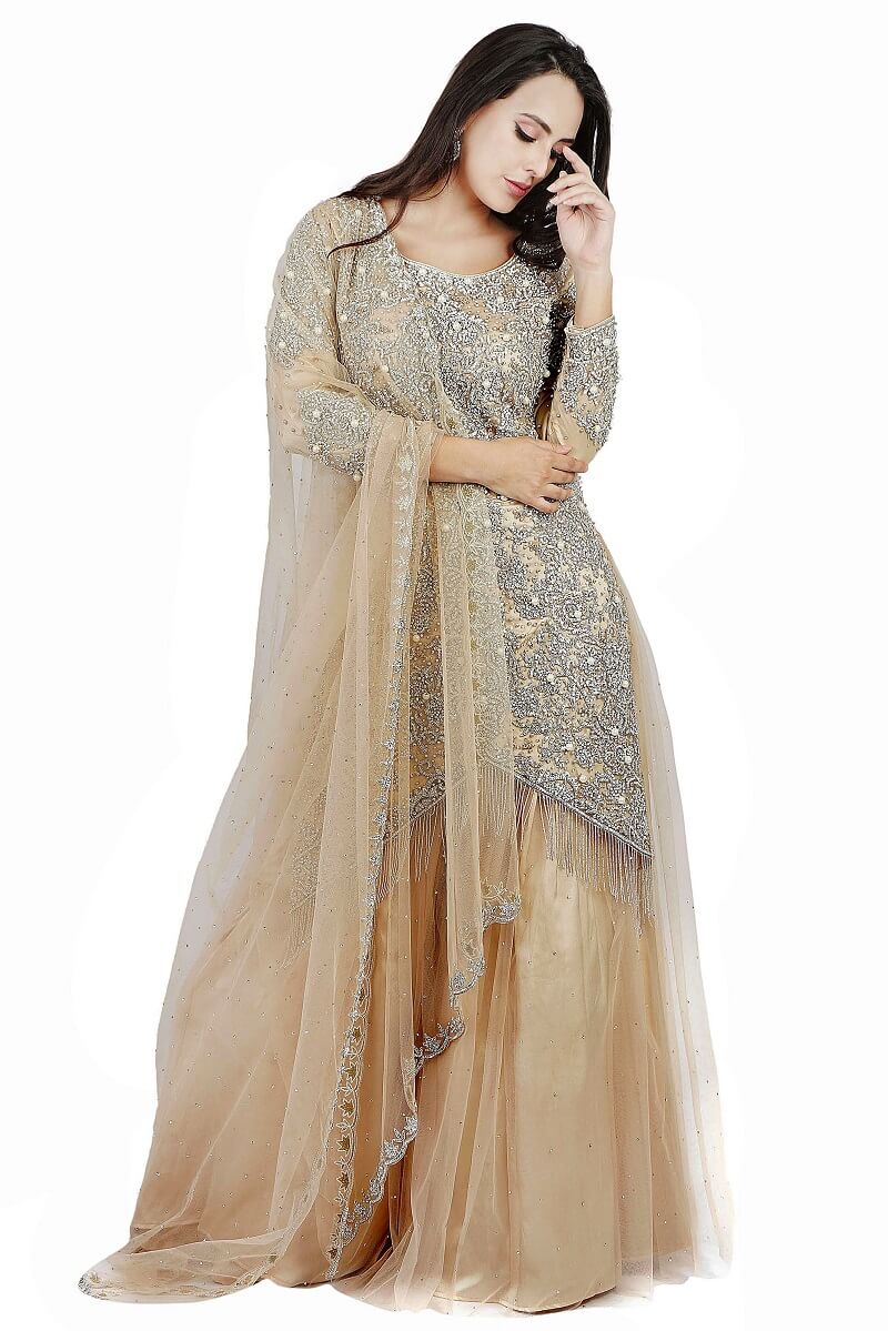 Light Brown Kameez Lehenga