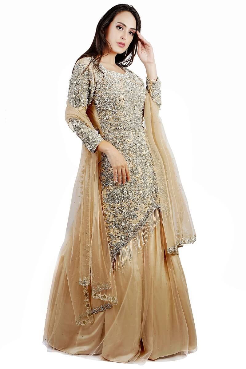 Light Brown kameez lehenga