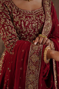 Maroon Georgette Anarkali Gown