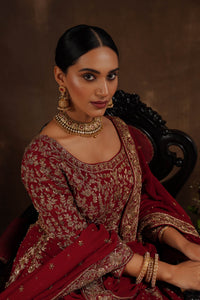Maroon Georgette Anarkali Gown