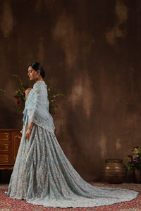 Ice Blue One Piece Trail Gown