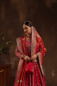 Cherry Red Anarkali Lehenga