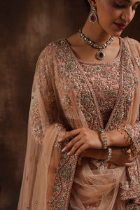 Blush Pink Blouse With Lehenga Trail