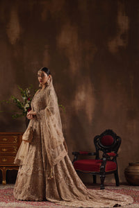 Coffee-Hued Gown with Trail
