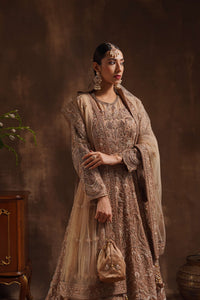 Coffee-Hued Gown with Trail