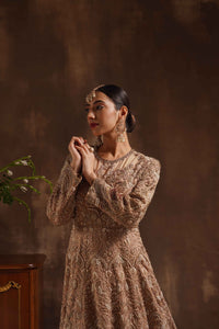 Coffee-Hued Gown with Trail
