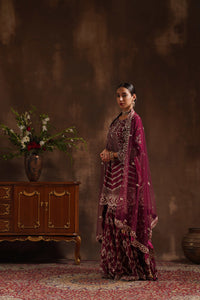 Purple Kameez Gharara set