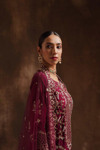 Purple Kameez Gharara set