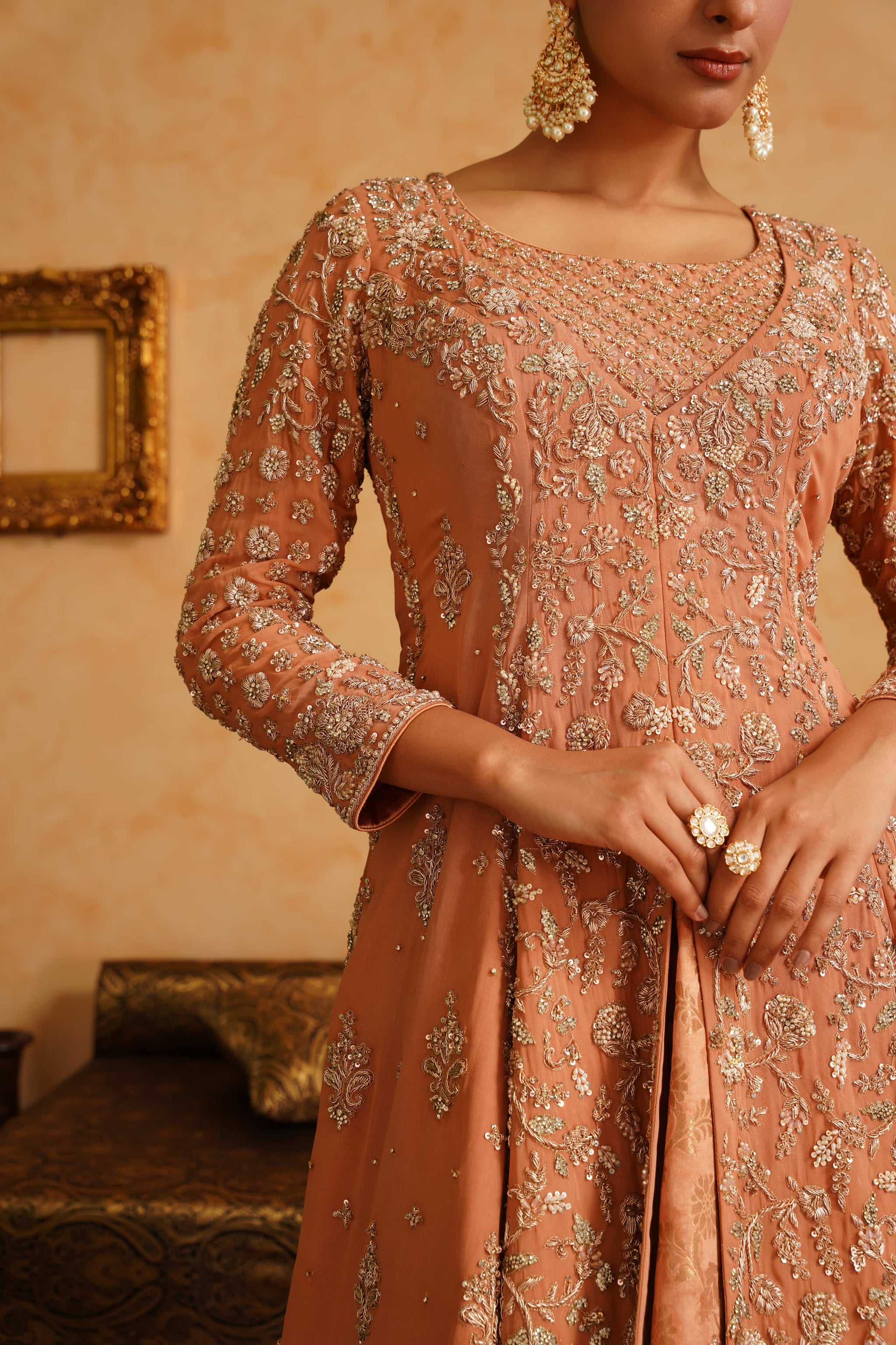 Light Orange Farshi Gharara Set