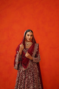 Maroon Jacket with Farshi Gharara