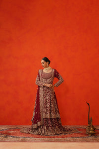 Maroon Jacket with Farshi Gharara