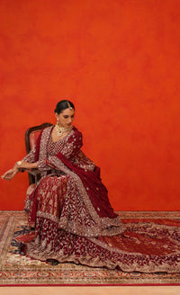 Maroon Jacket with Farshi Gharara