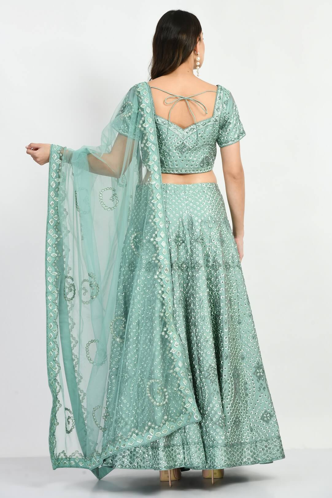 Sea Green Lehenga Blouse