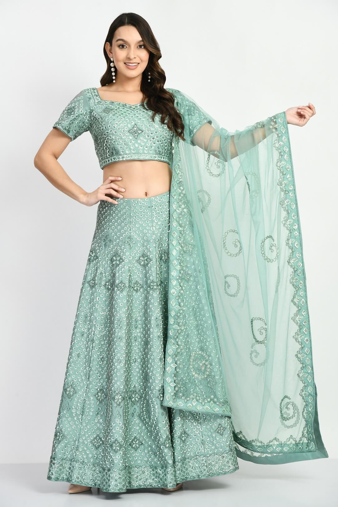 Sea Green lehenga Blouse