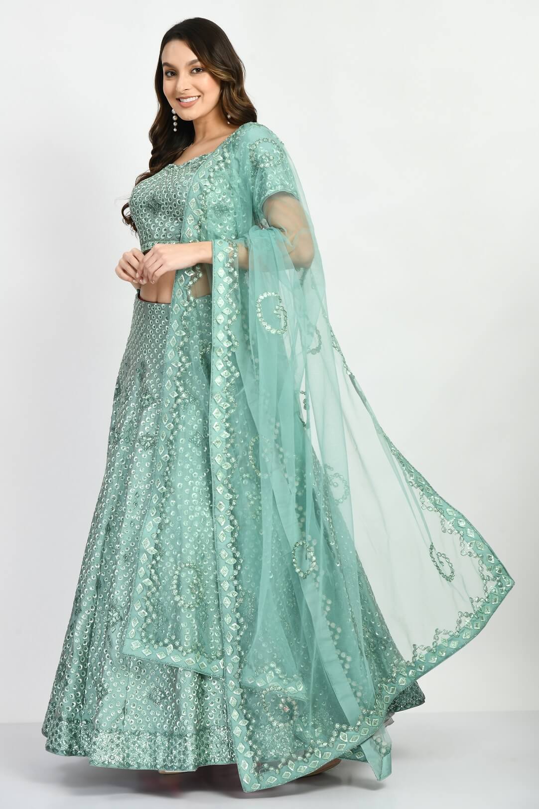 Sea Green lehenga Blouse