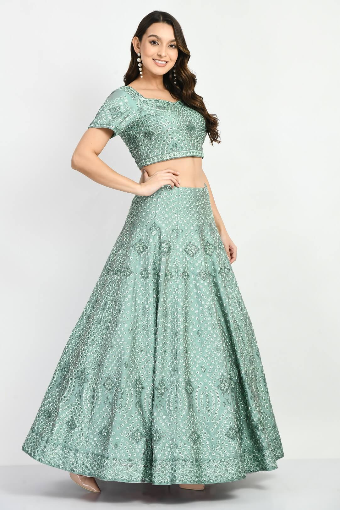 Sea Green lehenga Blouse