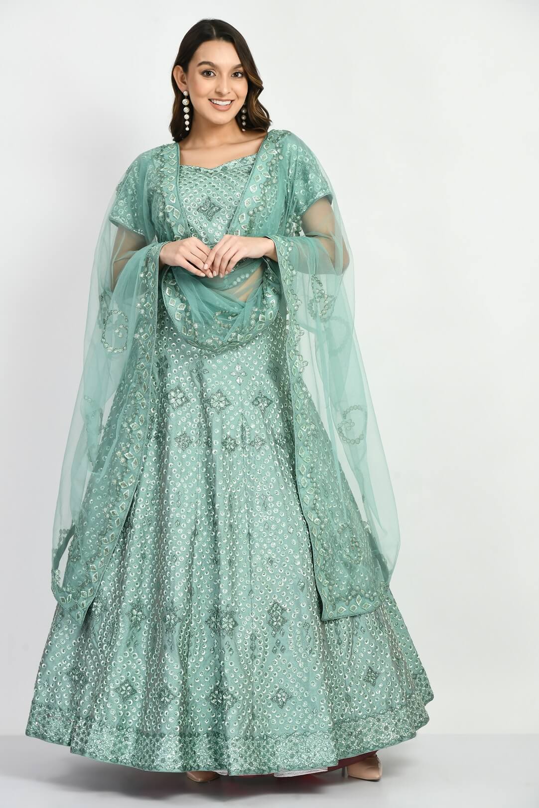 Sea Green Lehenga Blouse