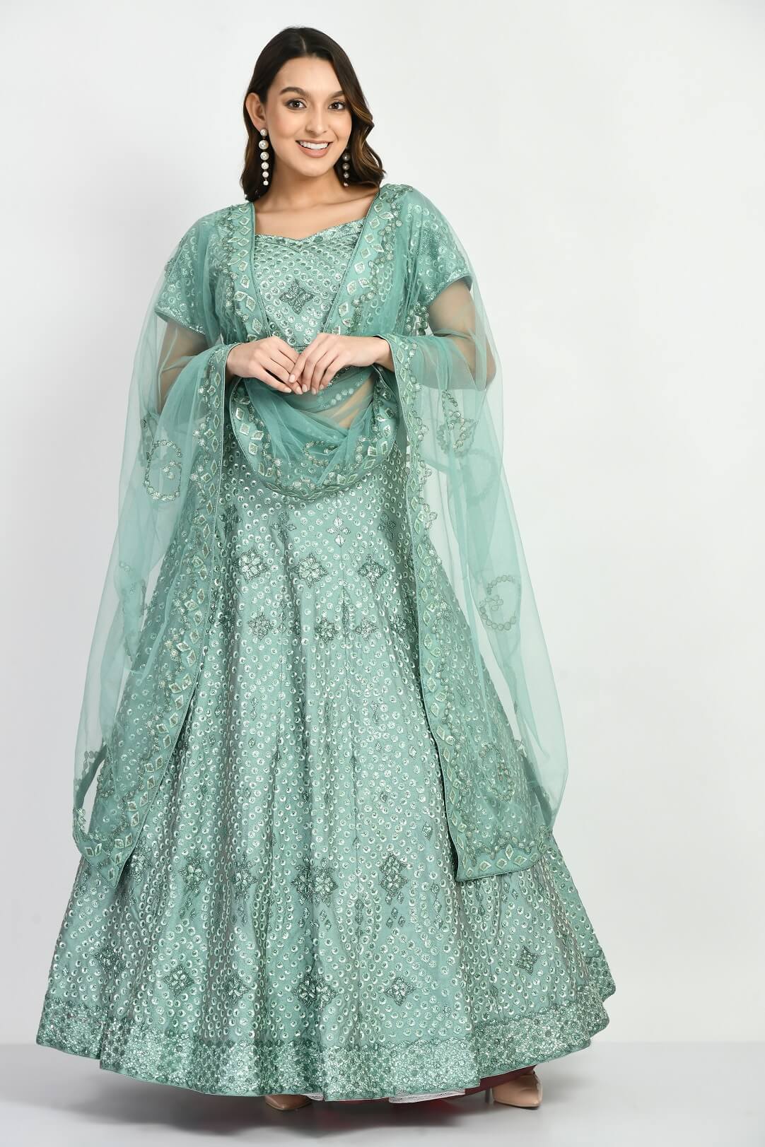 Sea Green lehenga Blouse