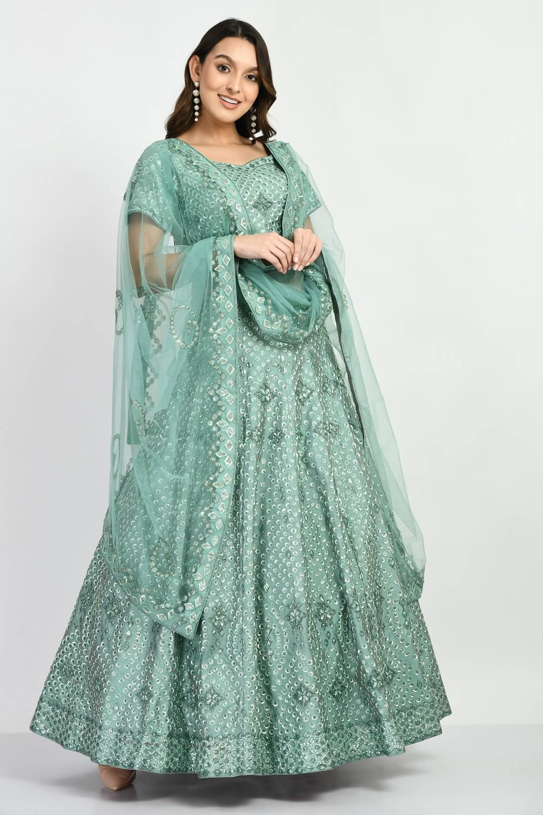 Sea Green lehenga Blouse