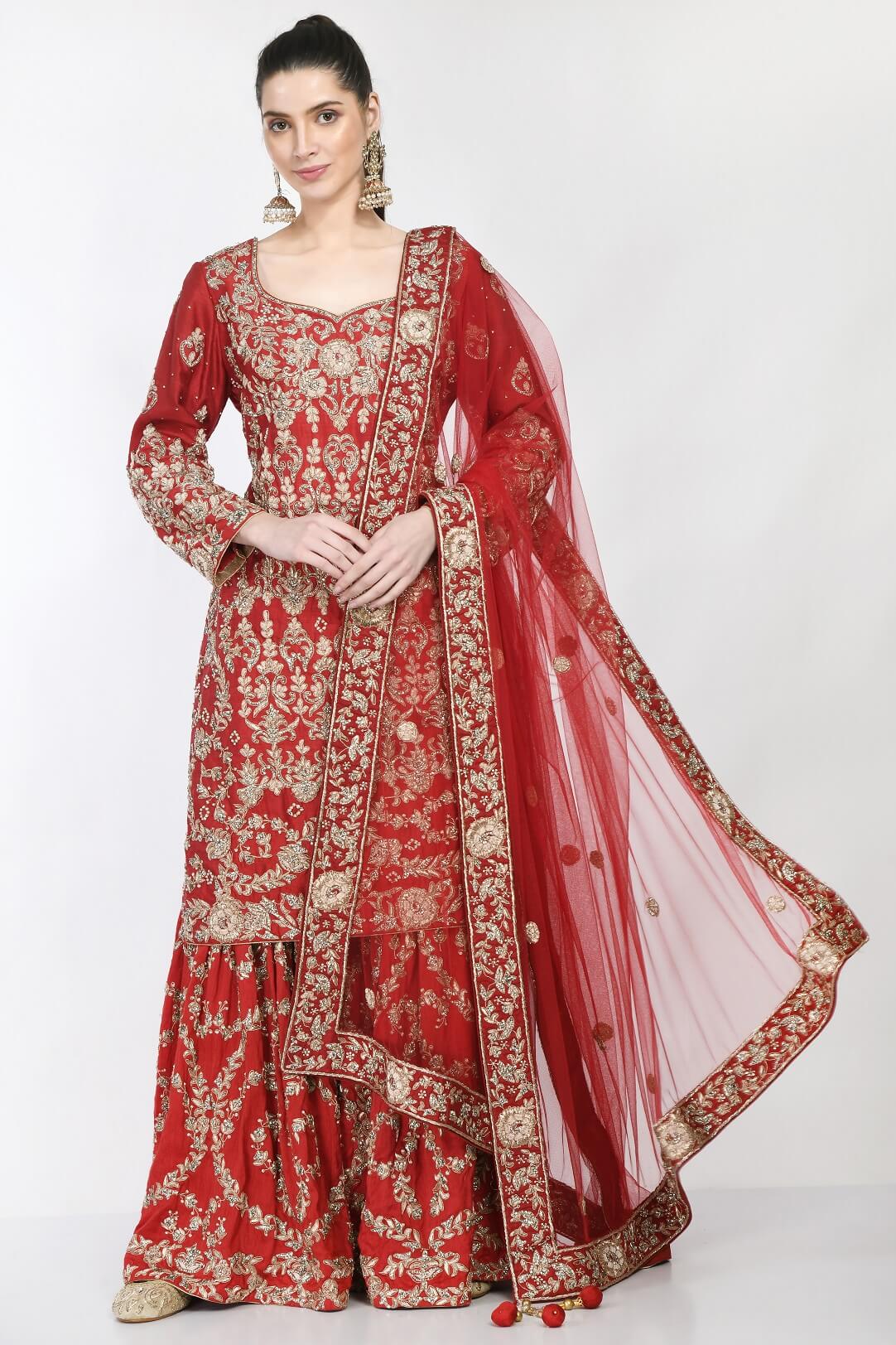 Red Bridal Gharara